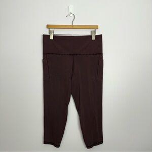 Athleta Burgundy Striped Leggings